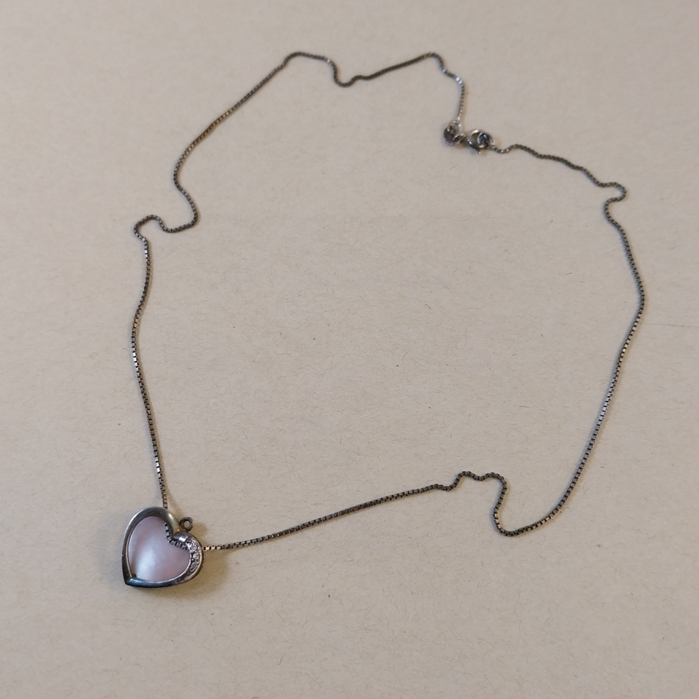 Sterling  Silver Heart Necklace - Picture 2 of 14